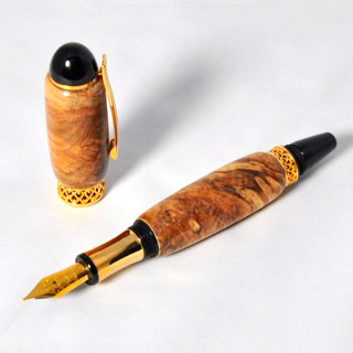 Spalted Maple Foutaine Pen
